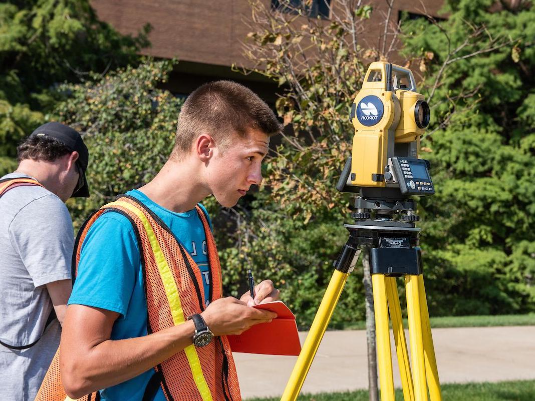 Student surveying