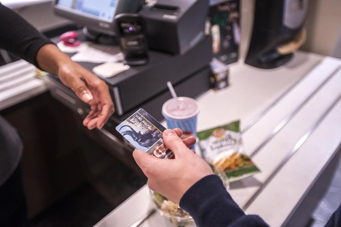 Student buys lunch with their Mastodon Card.