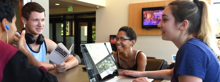 Students studying together.